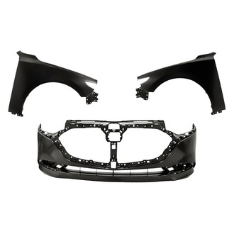Replacement - 3-Piece (Front Bumper Cover, Driver and Passenger Side Fender) (Standard Line)