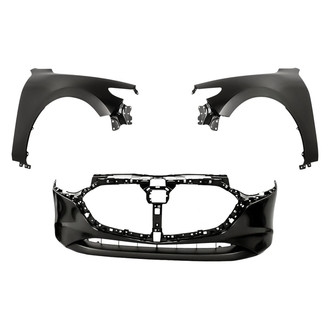 Replacement - 3-Piece (Front Bumper Cover, Driver and Passenger Side Fender) (Standard Line)