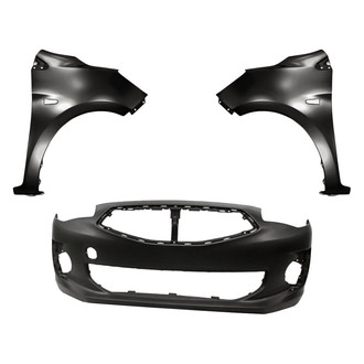 Replacement - 3-Piece (Front Bumper Cover, Driver and Passenger Side Fender) (Standard Line)