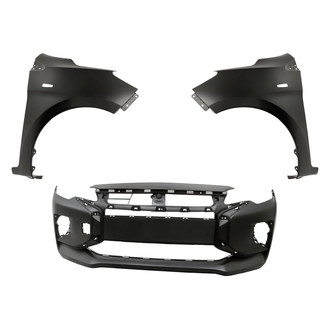 Replacement - 3-Piece (Front Bumper Cover, Driver and Passenger Side Fender) (Standard Line)