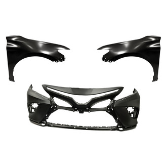 Replacement - 3-Piece (Front Bumper Cover, Driver and Passenger Side Fender) (Standard Line)