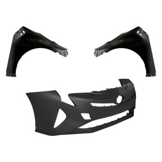 Replacement - 3-Piece (Front Bumper Cover, Driver and Passenger Side Fender) (Standard Line)