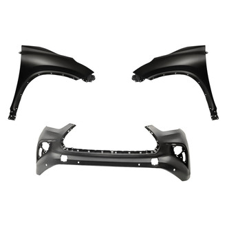 Replacement - 3-Piece (Front Bumper Cover, Driver and Passenger Side Fender) (Standard Line)