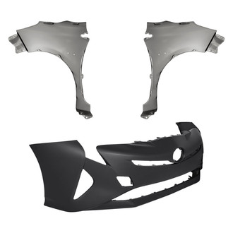 Replacement - 3-Piece (Front Bumper Cover, Driver and Passenger Side Fender) (Standard Line)