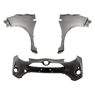 Replacement - 3-Piece (Front Bumper Cover, Driver and Passenger Side Fender) (Standard Line)