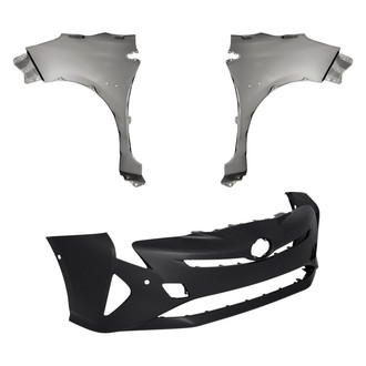 Replacement - 3-Piece (Front Bumper Cover, Driver and Passenger Side Fender) (Standard Line)