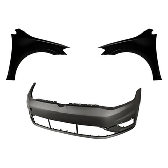Replacement - 3-Piece (Front Bumper Cover, Driver and Passenger Side Fender) (Standard Line)