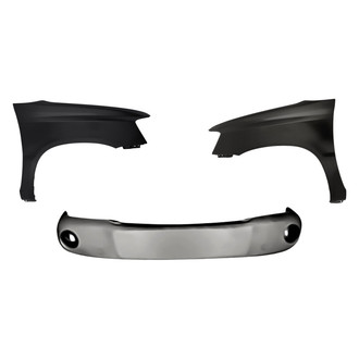 Replacement - 3-Piece (Front Bumper Cover, Driver and Passenger Side Fender) (Standard Line)