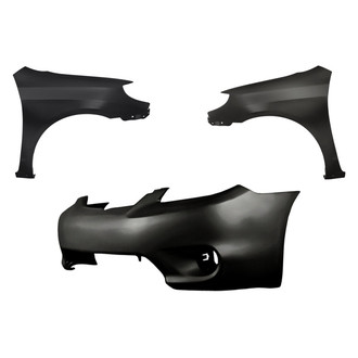 Replacement - 3-Piece (Front Bumper Cover, Driver and Passenger Side Fender) (Standard Line)