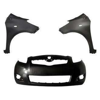 Replacement - 3-Piece (Front Bumper Cover, Driver and Passenger Side Fender) (Standard Line)