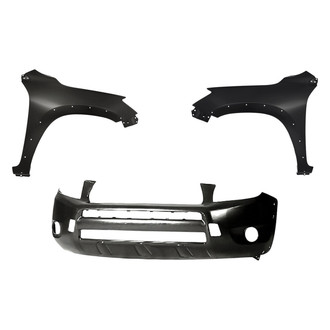 Replacement - 3-Piece (Front Bumper Cover, Driver and Passenger Side Fender) (Standard Line)