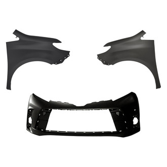 Replacement - 3-Piece (Front Bumper Cover, Driver and Passenger Side Fender) (Standard Line)