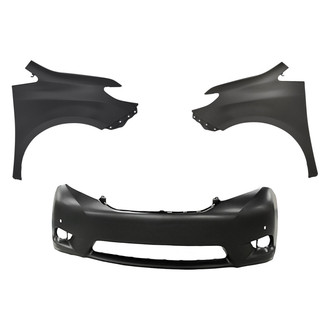 Replacement - 3-Piece (Front Bumper Cover, Driver and Passenger Side Fender) (Standard Line)