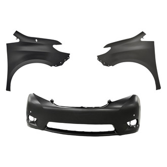 Replacement - 3-Piece (Front Bumper Cover, Driver and Passenger Side Fender) (Standard Line)