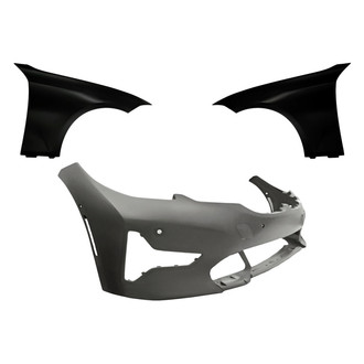Replacement - 3-Piece (Front Bumper Cover, Driver and Passenger Side Fender) (Standard Line)