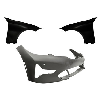Replacement - 3-Piece (Front Bumper Cover, Driver and Passenger Side Fender) (Standard Line)