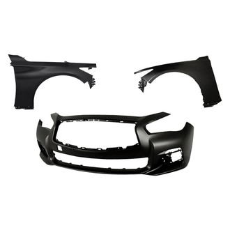 Replacement - 3-Piece (Front Bumper Cover, Driver and Passenger Side Fender) (Standard Line)