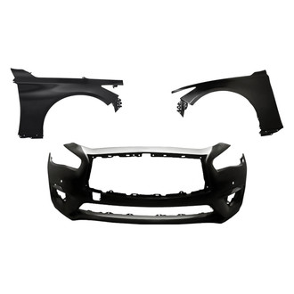 Replacement - 3-Piece (Front Bumper Cover, Driver and Passenger Side Fender)