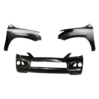 Replacement - 3-Piece (Front Bumper Cover, Driver and Passenger Side Fender) (Standard Line)