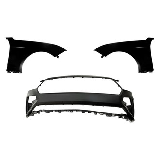 Replacement - 3-Piece (Front Bumper Cover, Driver and Passenger Side Fender) (Standard Line)