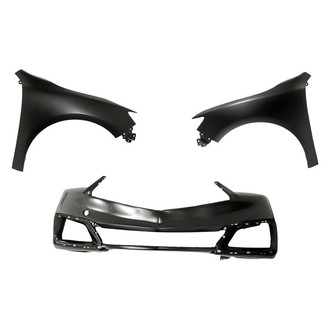 Replacement - 3-Piece (Front Bumper Cover, Driver and Passenger Side Fender) (Standard Line)