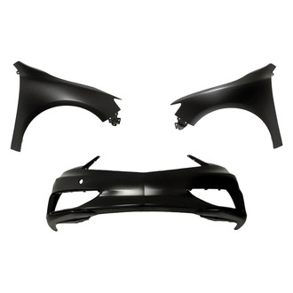Replacement - 3-Piece (Front Bumper Cover, Driver and Passenger Side Fender) (Standard Line)