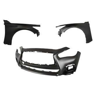 Replacement - 3-Piece (Front Bumper Cover, Driver and Passenger Side Fender) (Standard Line)