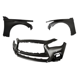 Replacement - 3-Piece (Front Bumper Cover, Driver and Passenger Side Fender) (Standard Line)