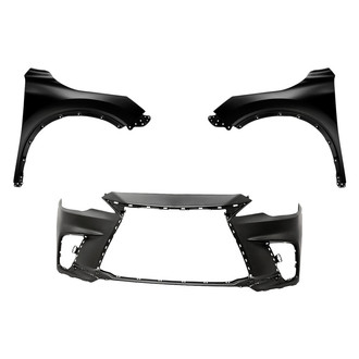 Replacement - 3-Piece (Front Bumper Cover, Driver and Passenger Side Fender)
