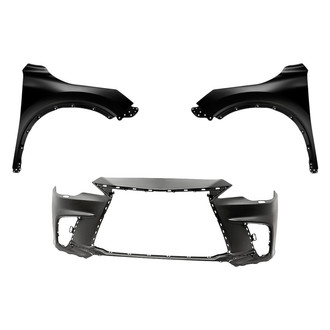 Replacement - 3-Piece (Front Bumper Cover, Driver and Passenger Side Fender) (Standard Line)