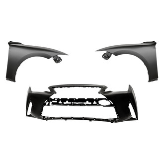 Replacement - 3-Piece (Front Bumper Cover, Driver and Passenger Side Fender) (Standard Line)