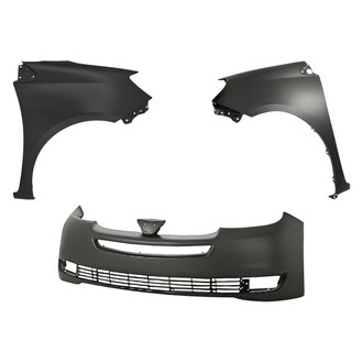 Replacement - 3-Piece (Front Bumper Cover, Driver and Passenger Side Fender) (CAPA Certified)