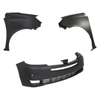 Replacement - 3-Piece (Front Bumper Cover, Driver and Passenger Side Fender) (CAPA Certified)