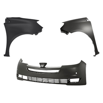 Replacement - 3-Piece (Front Bumper Cover, Driver and Passenger Side Fender) (CAPA Certified)