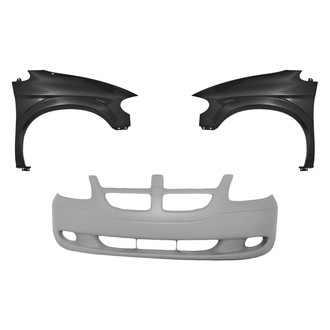 Replacement - 3-Piece (Front Bumper Cover, Driver and Passenger Side Fender) (CAPA Certified)