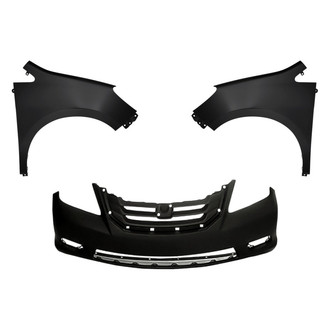 Replacement - 3-Piece (Front Bumper Cover, Driver and Passenger Side Fender) (CAPA Certified)