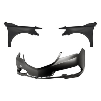 Replacement - 3-Piece (Front Bumper Cover, Driver and Passenger Side Fender) (CAPA Certified)