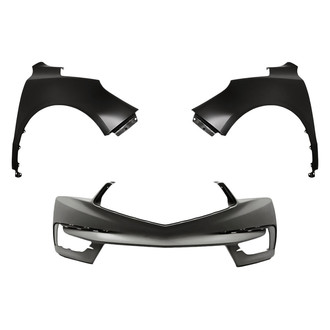 Replacement - 3-Piece (Front Bumper Cover, Driver and Passenger Side Fender) (CAPA Certified)