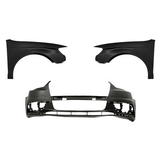 Replacement - 3-Piece (Front Bumper Cover, Driver and Passenger Side Fender) (CAPA Certified)
