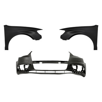 Replacement - 3-Piece (Front Bumper Cover, Driver and Passenger Side Fender) (CAPA Certified)