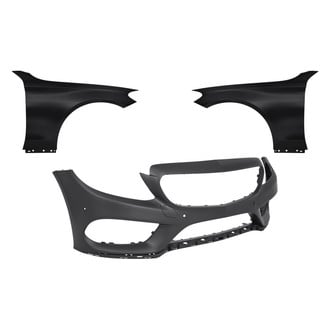 Replacement - 3-Piece (Front Bumper Cover, Driver and Passenger Side Fender) (CAPA Certified)