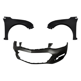 Replacement - 3-Piece (Front Bumper Cover, Driver and Passenger Side Fender) (CAPA Certified)