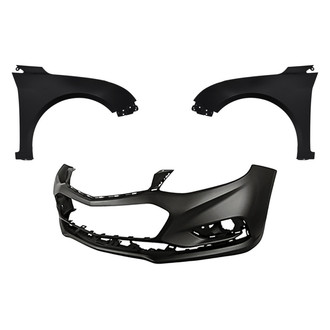 Replacement - 3-Piece (Front Bumper Cover, Driver and Passenger Side Fender) (CAPA Certified)