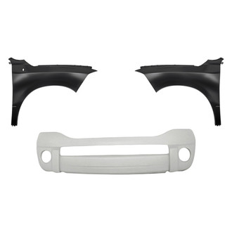 Replacement - 3-Piece (Front Bumper Cover, Driver and Passenger Side Fender) (CAPA Certified)