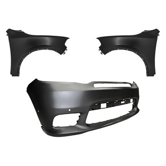 Replacement - 3-Piece (Front Bumper Cover, Driver and Passenger Side Fender) (CAPA Certified)