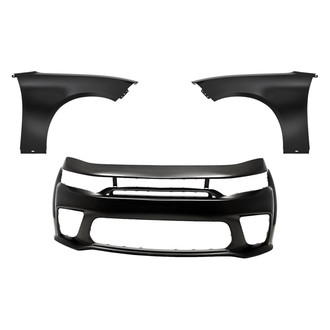 Replacement - 3-Piece (Front Bumper Cover, Driver and Passenger Side Fender) (CAPA Certified)