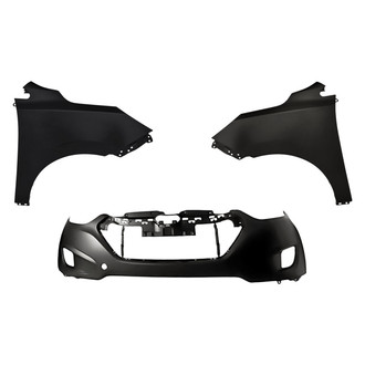 Replacement BNDL-246848 - 3-Piece (Front Bumper Cover, Driver and Passenger Side Fender) (CAPA Certified)