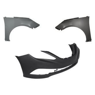 Replacement - 3-Piece (Front Bumper Cover, Driver and Passenger Side Fender) (CAPA Certified)