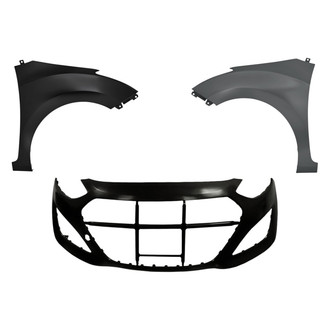 Replacement - 3-Piece (Front Bumper Cover, Driver and Passenger Side Fender) (CAPA Certified)