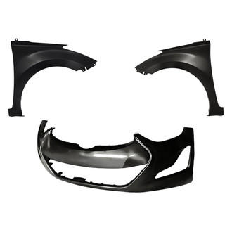 Replacement - 3-Piece (Front Bumper Cover, Driver and Passenger Side Fender) (CAPA Certified)